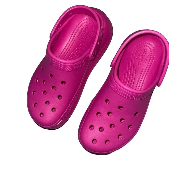 Crocs Classic Crush Clog Women’s Size 9 Bright Pink Barbiecore Perfect - Picture 3 of 11